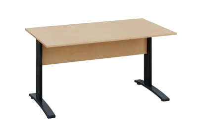 EPK 28 - 14 stůl kancelářský, kovová podnož černá, deska 25 mm, široký 1400 mm, bříza irská